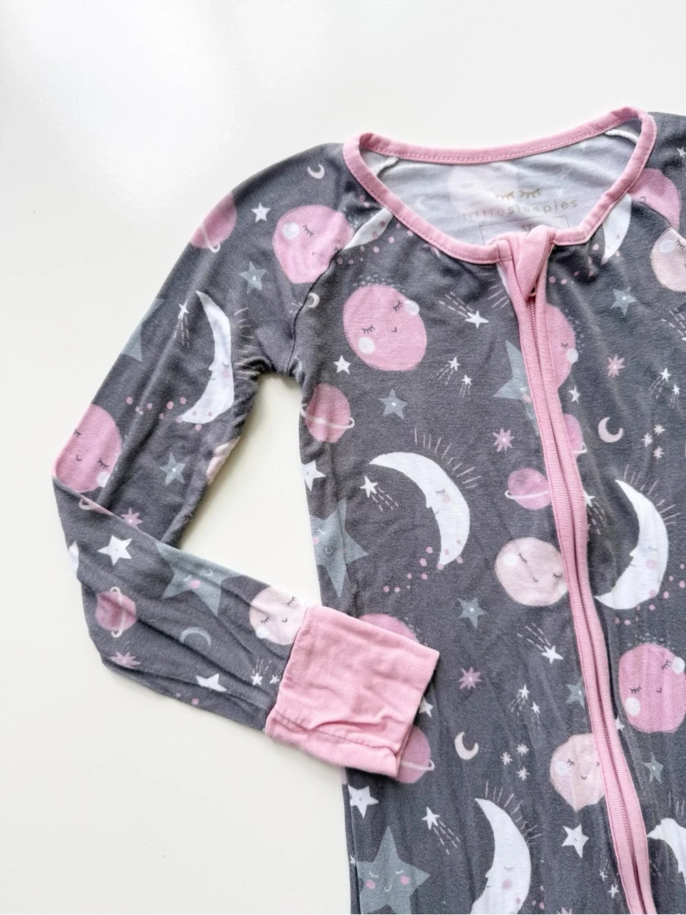 Little Sleepies Pink To the Moon and Back Zippy  size 3T